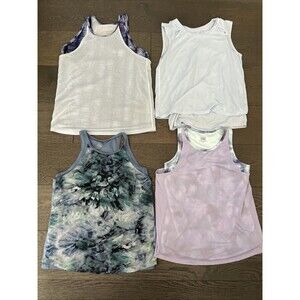 Lot Of 4 Athleta Girl girls doubles layer athletic tank tops size Large/12